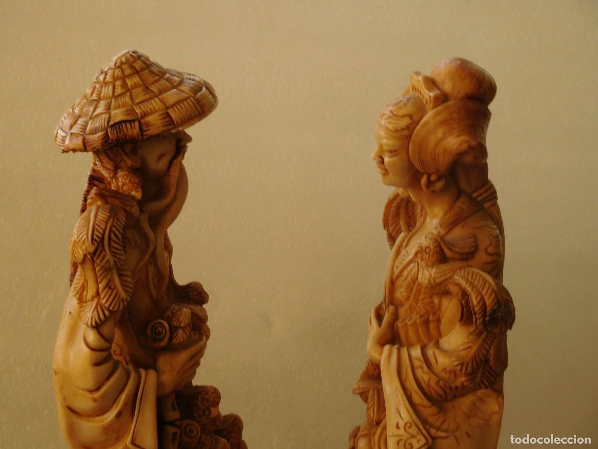 Arte: 2 FIGURAS ORIENTALES. MATERIAL MUY PESADO - Foto 7