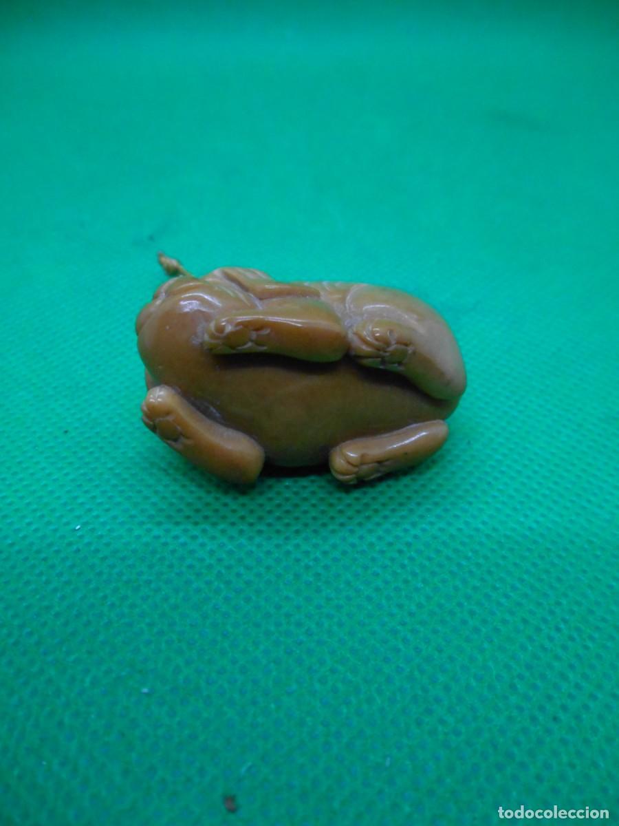 Arte: NETSUKE PERRO- TALLADO EN TAWA - MARFIL VEGETAL - - Foto 2