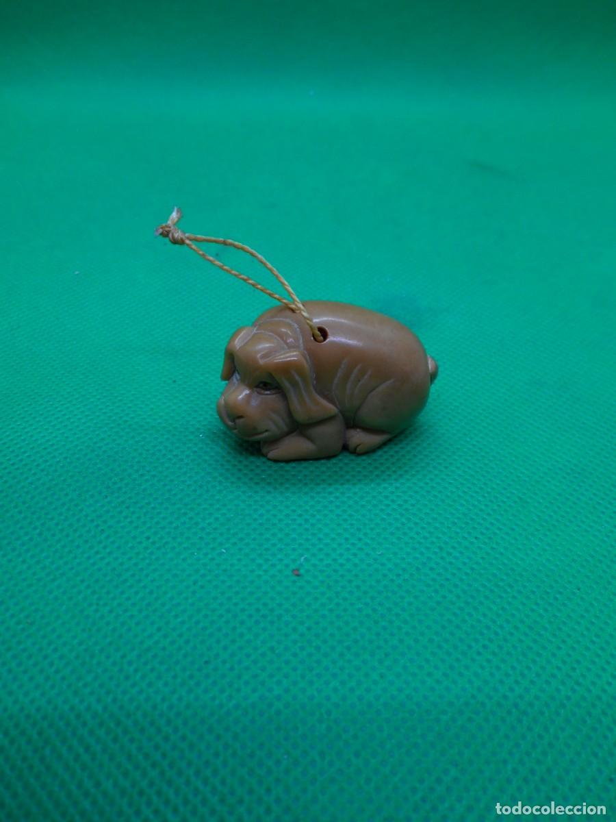 Arte: NETSUKE PERRO- TALLADO EN TAWA - MARFIL VEGETAL - - Foto 4