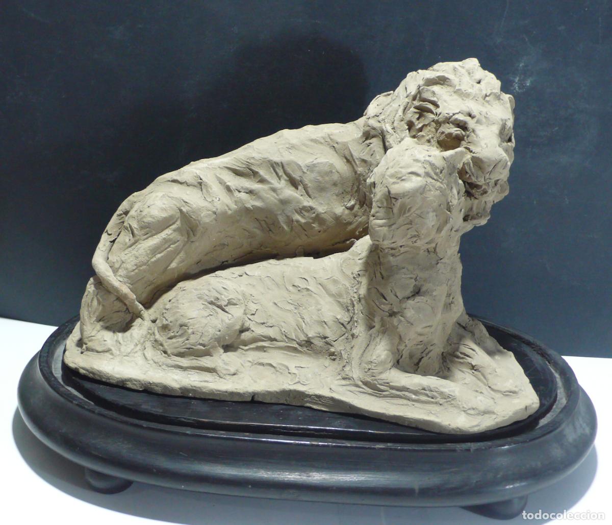 Arte: ESCULTURA DE LEON EN ARCILLA - Foto 1