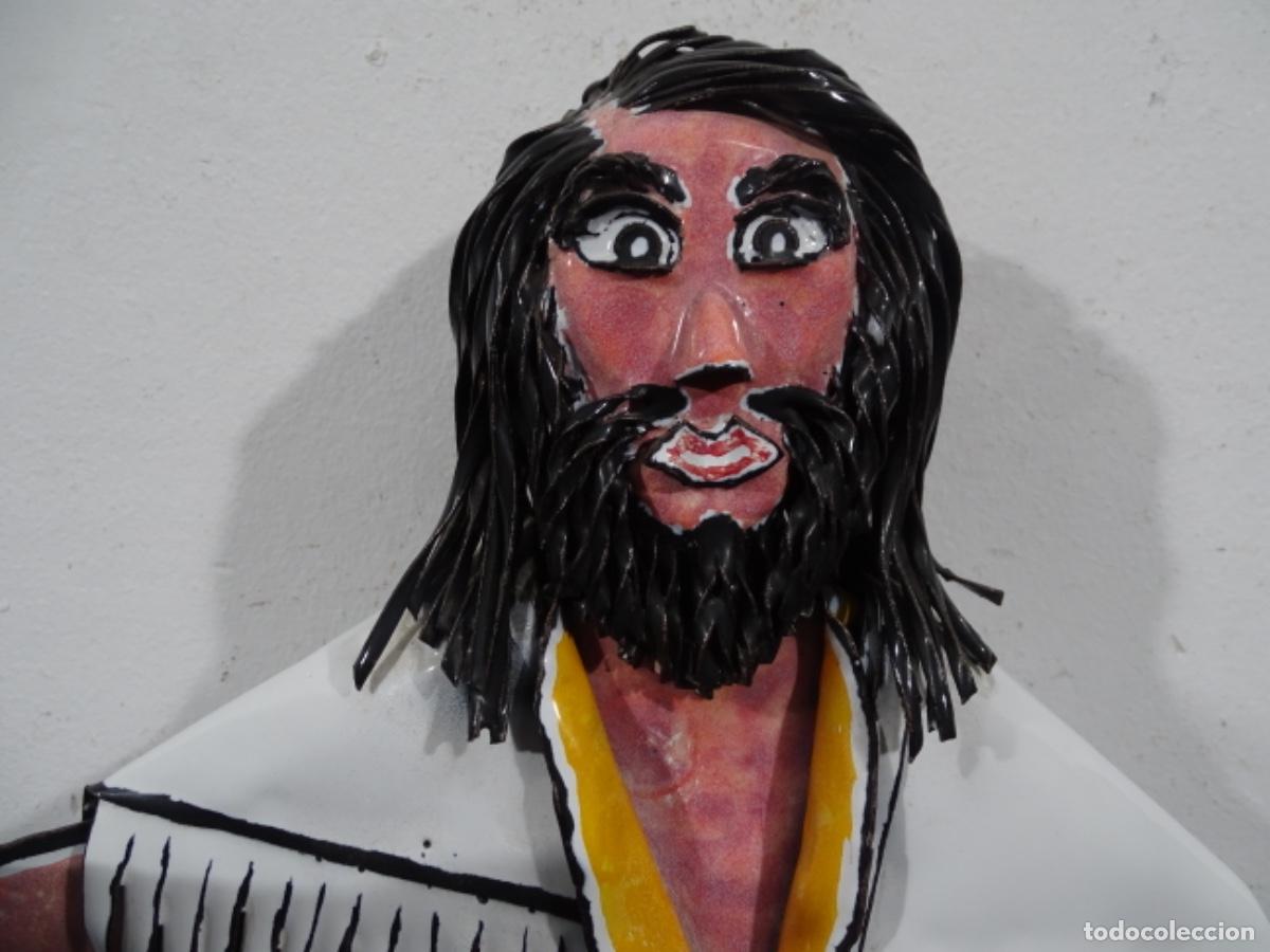 Arte: GRAN ESCULTURA EN ESMALTE DE PASTOR CON CESTA. AUTOR AN&Oacute;NIMO. - Foto 5