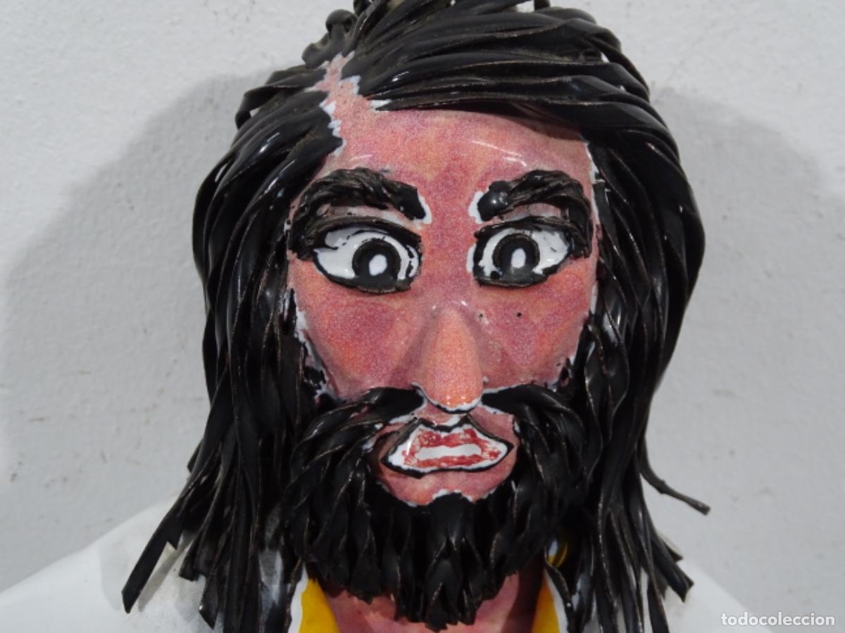 Arte: GRAN ESCULTURA EN ESMALTE DE PASTOR CON CESTA. AUTOR AN&Oacute;NIMO. - Foto 6