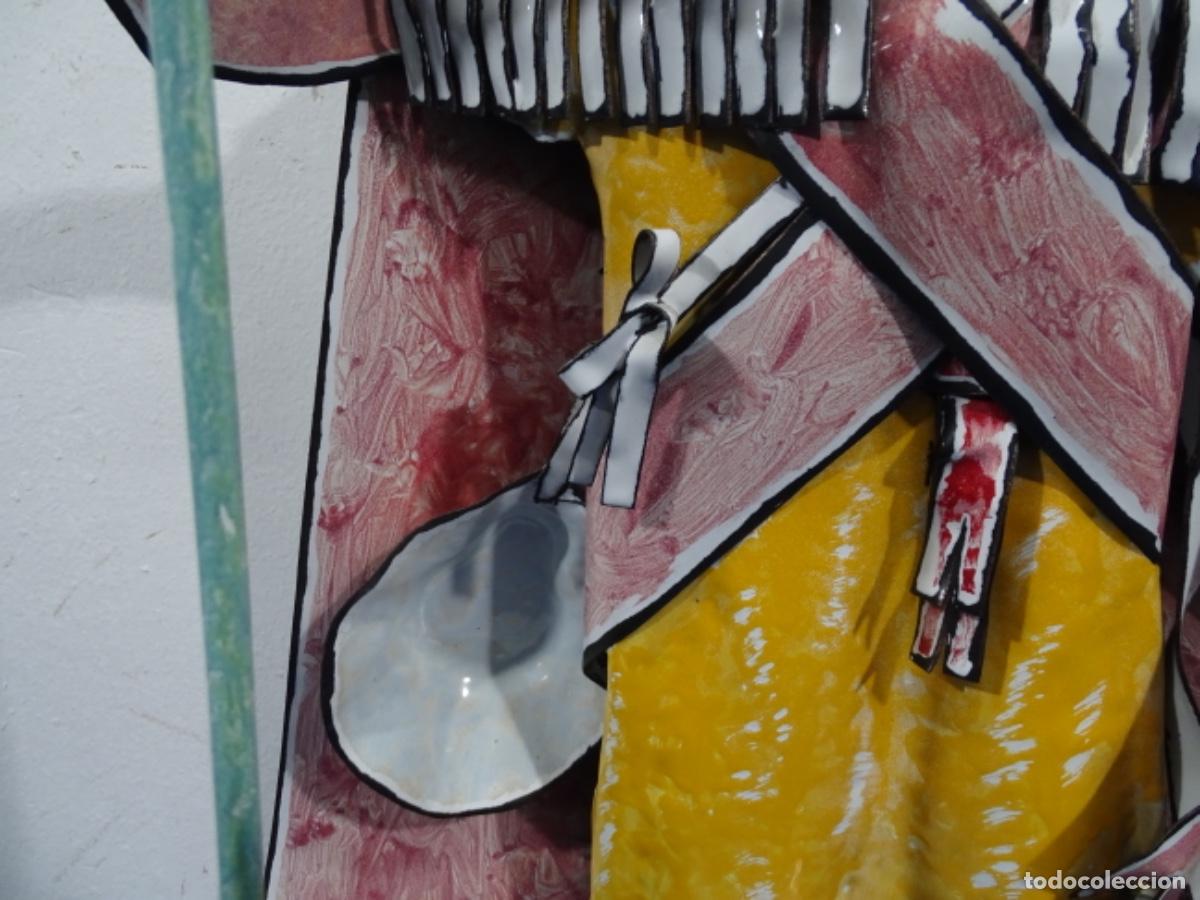 Arte: GRAN ESCULTURA EN ESMALTE DE PASTOR CON CESTA. AUTOR AN&Oacute;NIMO. - Foto 9