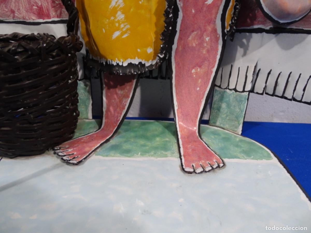 Arte: GRAN ESCULTURA EN ESMALTE DE PASTOR CON CESTA. AUTOR AN&Oacute;NIMO. - Foto 13