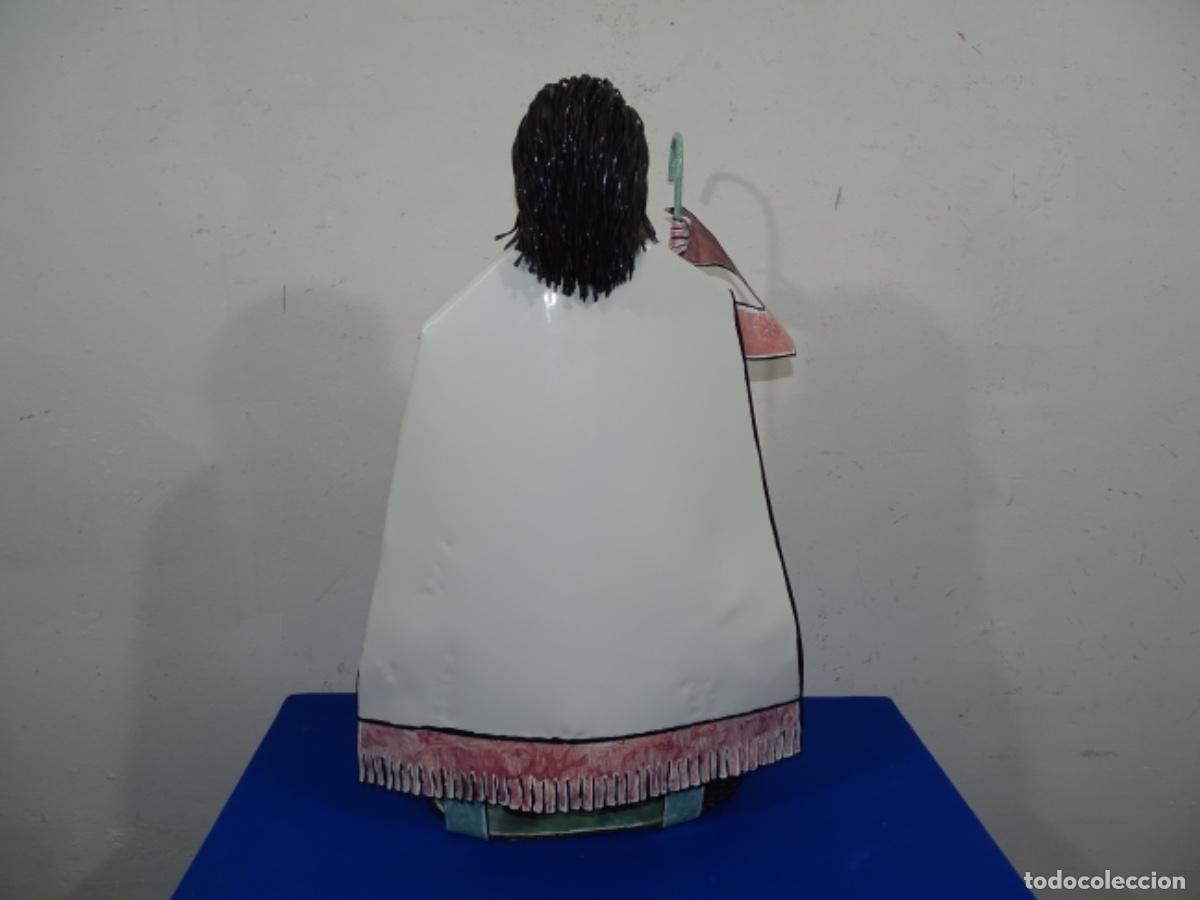 Arte: GRAN ESCULTURA EN ESMALTE DE PASTOR CON CESTA. AUTOR AN&Oacute;NIMO. - Foto 16