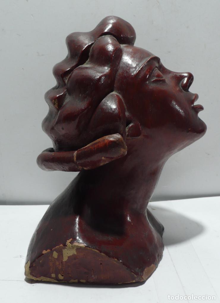 Arte: CABEZA DE MUJER EN TERRACOTA - Foto 2