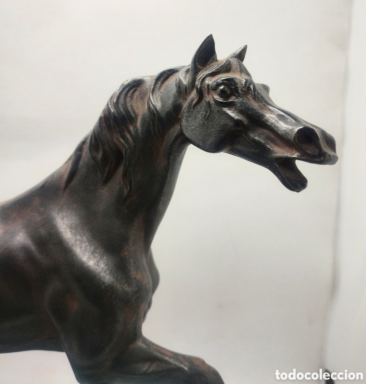 Arte: Caballo en estuco patinado en bronce. - Foto 2