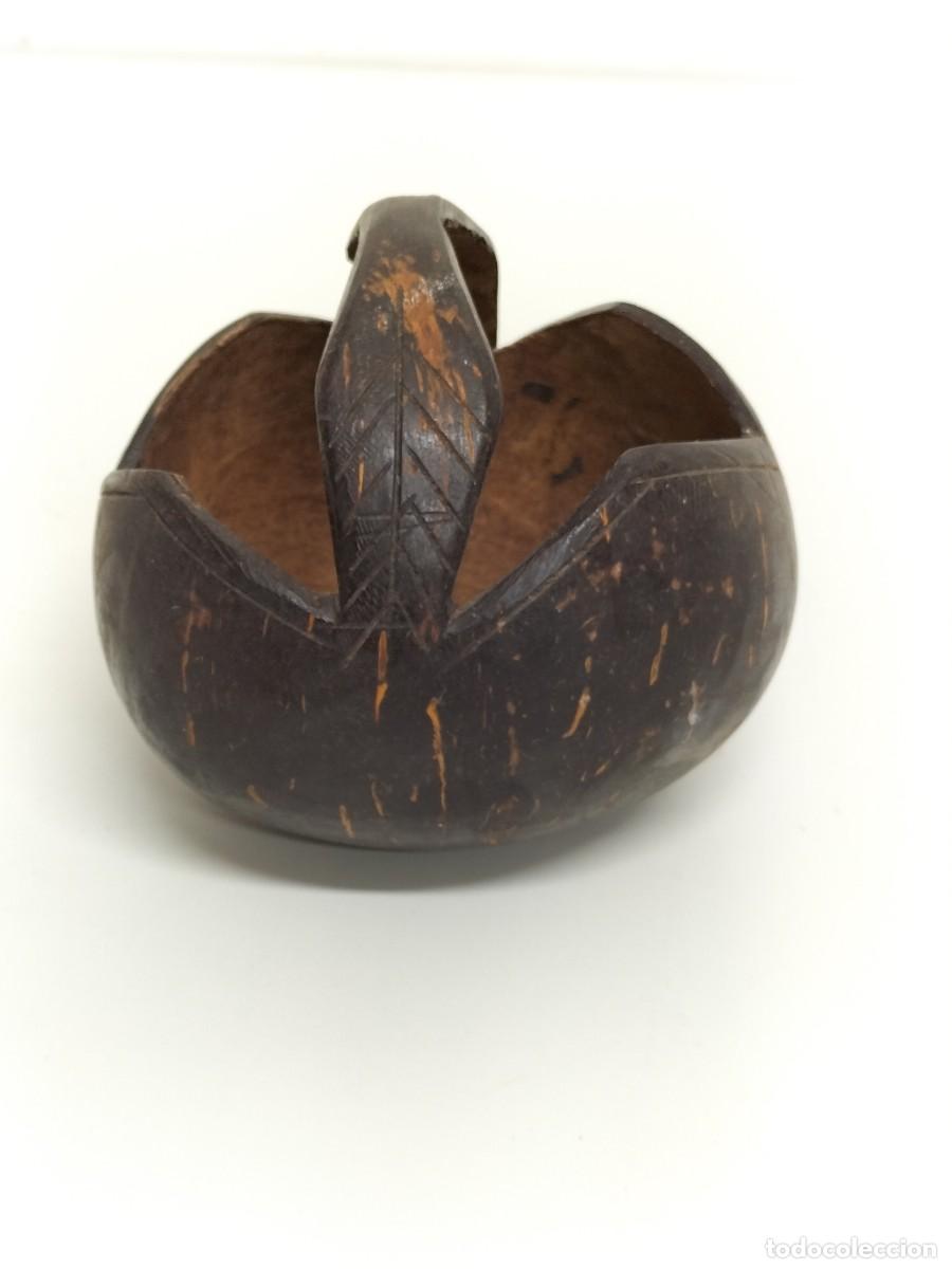 Arte: Preciosa Cesta - en Coco Tallado a Mano - Foto 2