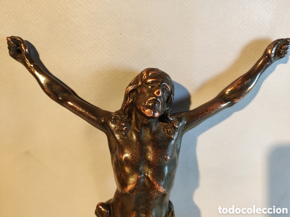 Arte: Cristo macizo cobre Antiguo - Foto 3