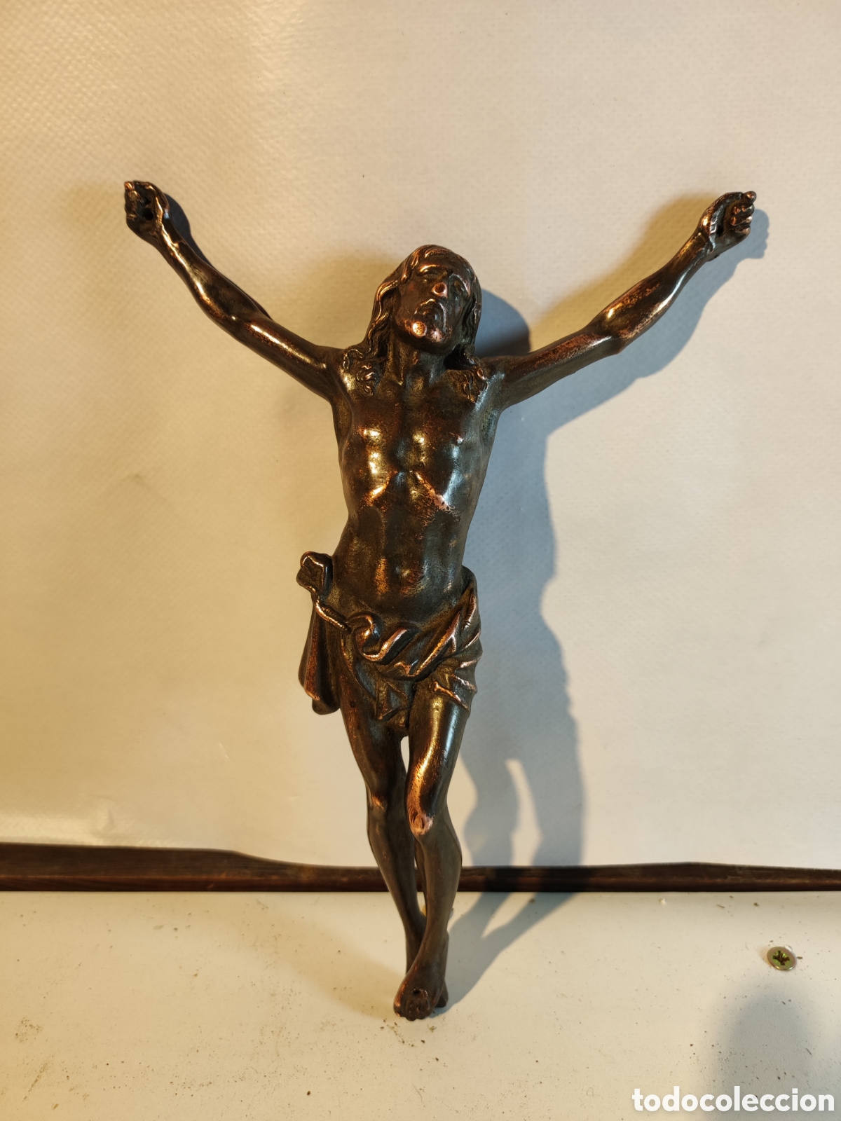 Arte: Cristo macizo cobre Antiguo - Foto 1
