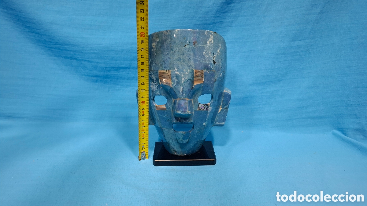 Arte: FIGURA MASCARA AZTECA OBSIDIANA - Foto 5
