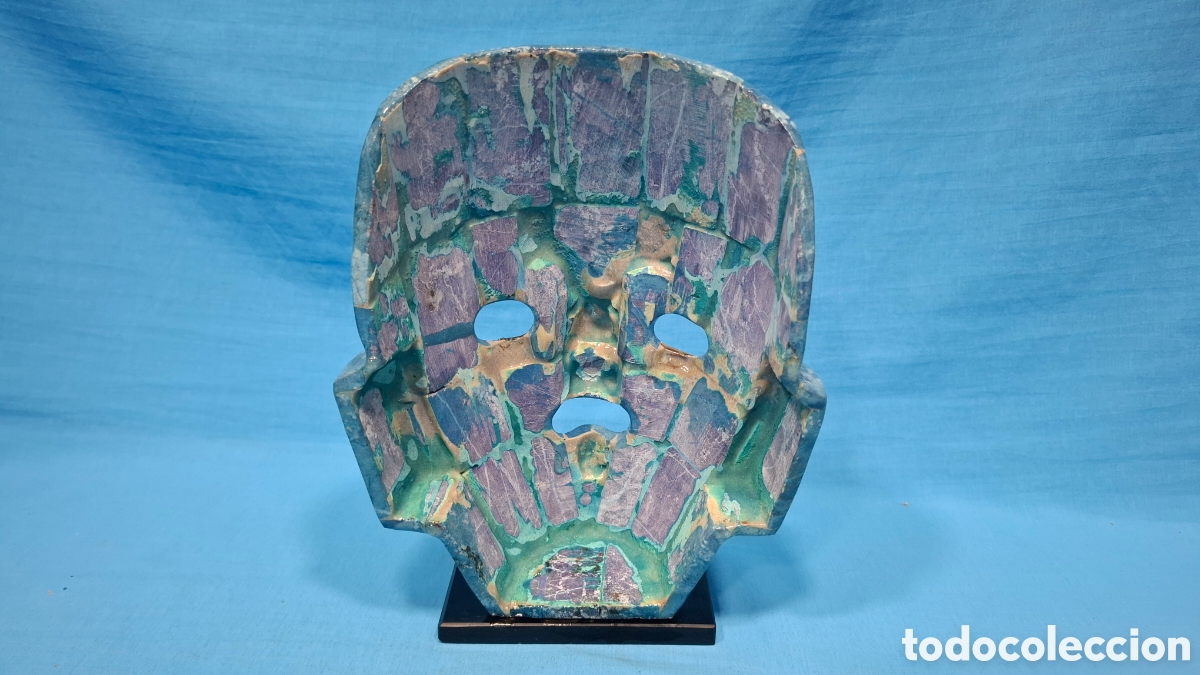 Arte: FIGURA MASCARA AZTECA OBSIDIANA - Foto 6