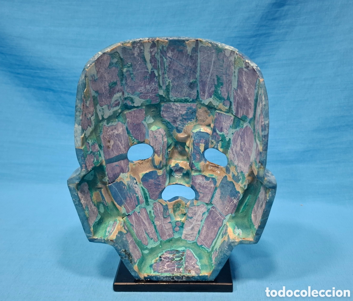 Arte: FIGURA MASCARA AZTECA OBSIDIANA - Foto 8