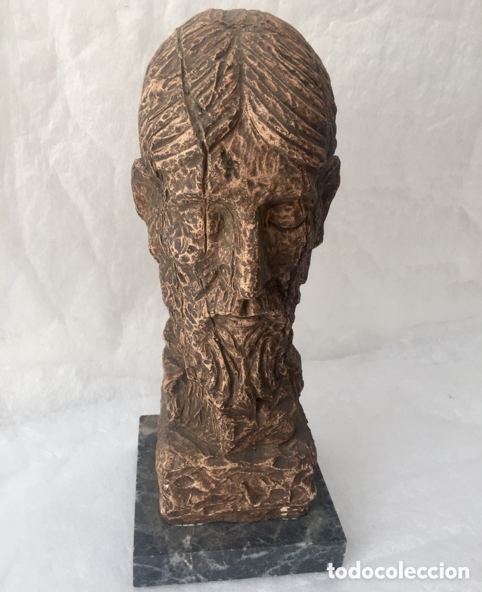 Arte: Figura Cabeza con peana de m&aacute;rmol - Foto 4