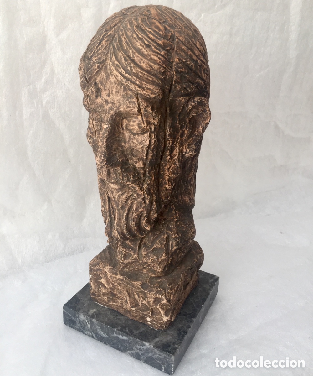 Arte: Figura Cabeza con peana de m&aacute;rmol - Foto 5