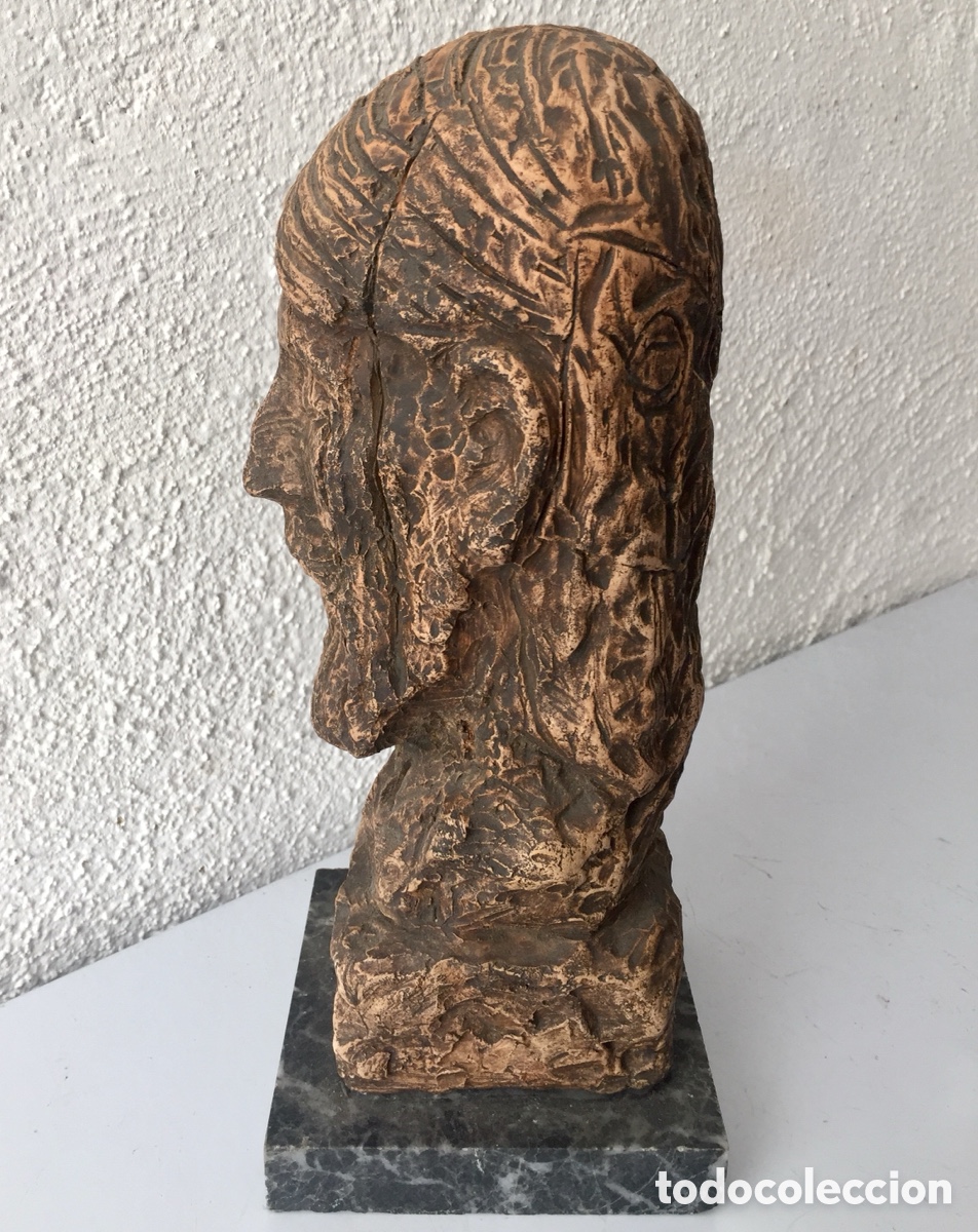 Arte: Figura Cabeza con peana de m&aacute;rmol - Foto 12