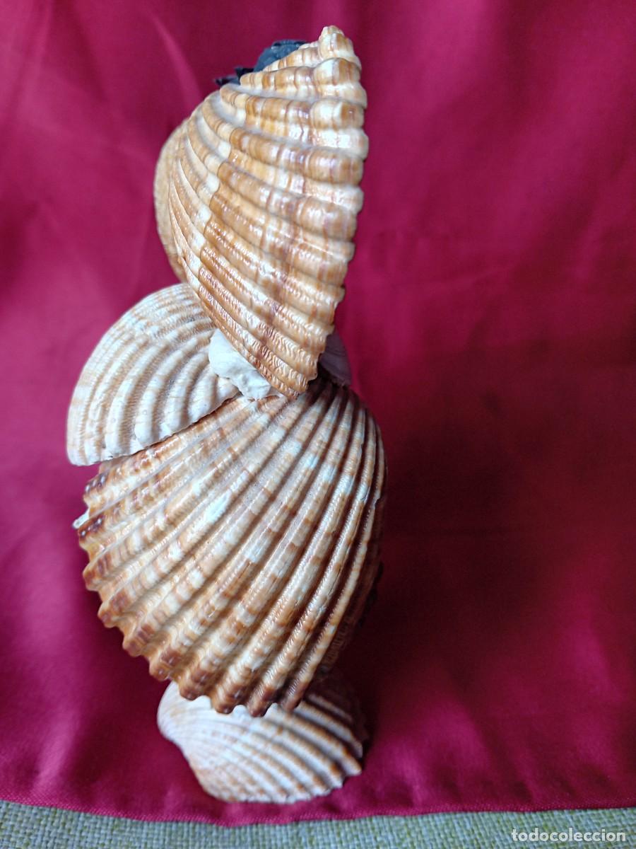 Arte: B&uacute;ho hecho con conchas de mar, d&eacute;cada de los 70. - Foto 4