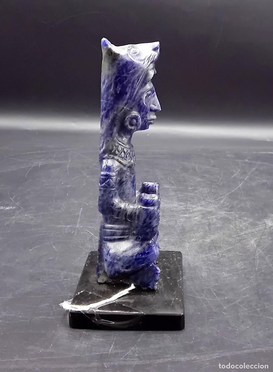 Arte: + FIGURA DE DIOS AZTECA EN LAPISLAZULI - CON PEANA - Foto 2