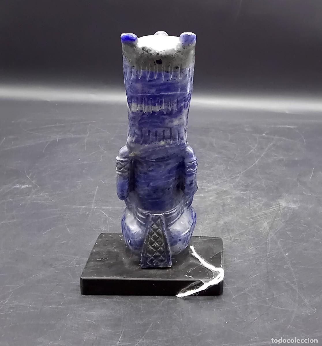 Arte: + FIGURA DE DIOS AZTECA EN LAPISLAZULI - CON PEANA - Foto 4