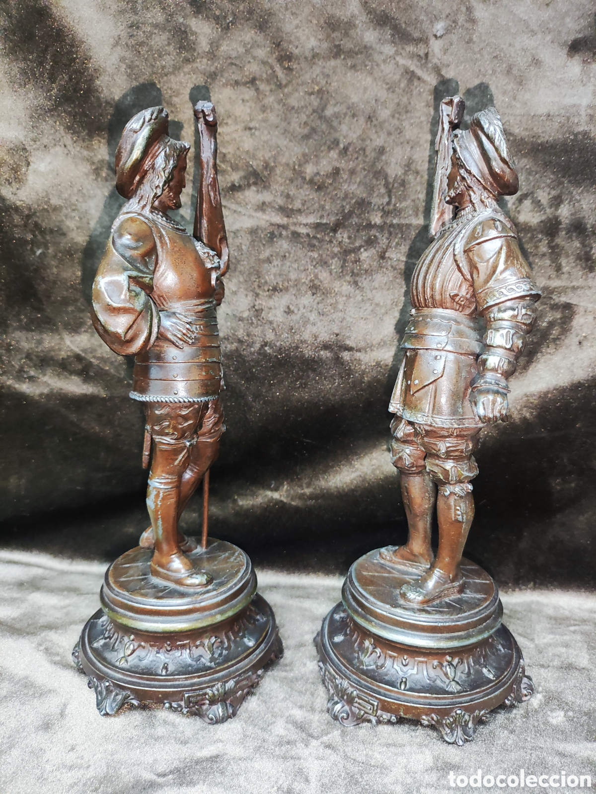 Arte: PAREJA DE FIGURAS HIST&Oacute;RICAS SIGLO XIX - Foto 6