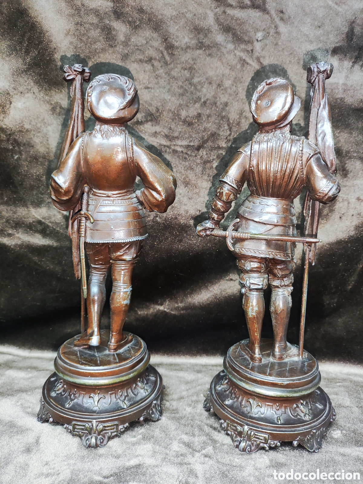 Arte: PAREJA DE FIGURAS HIST&Oacute;RICAS SIGLO XIX - Foto 7