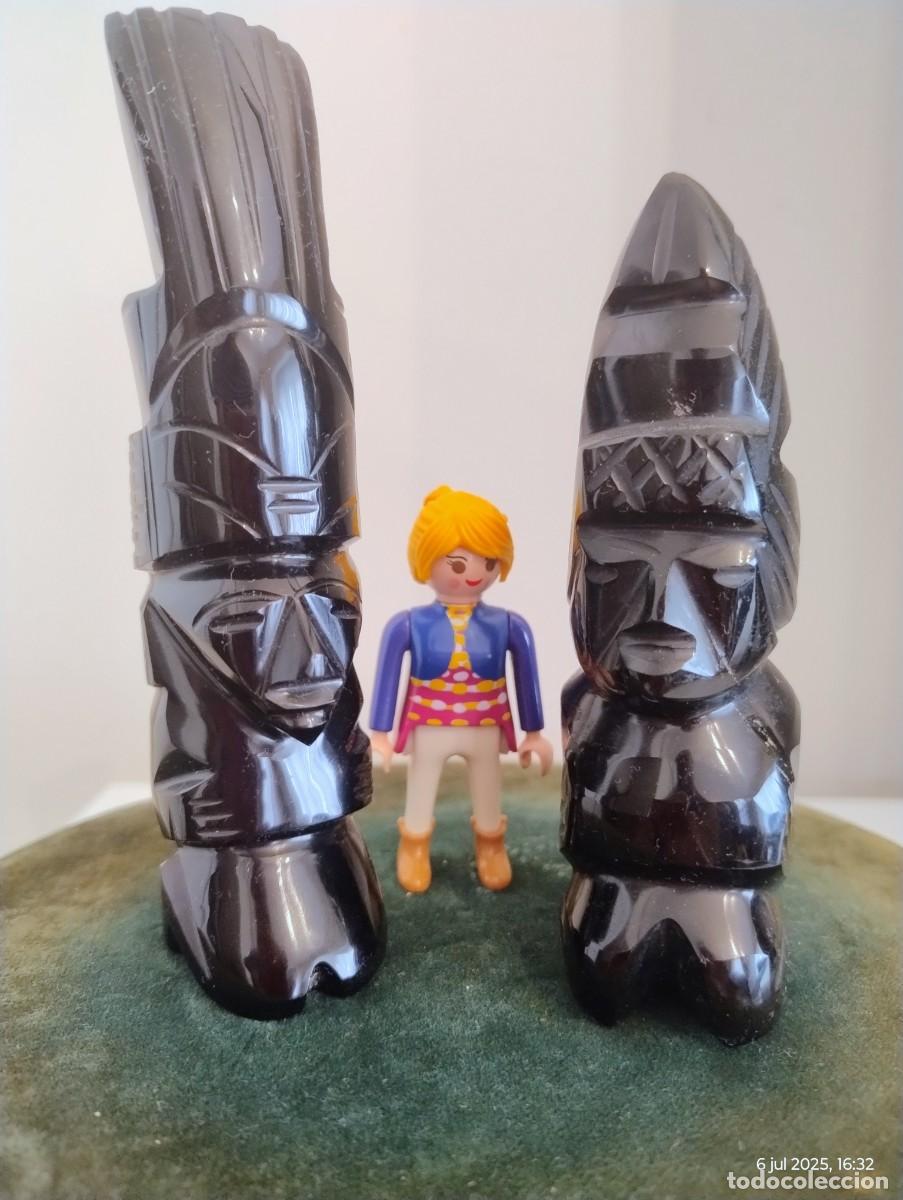 Arte: PAREJA DE FIGURAS DE OBSIDIANA - Foto 1