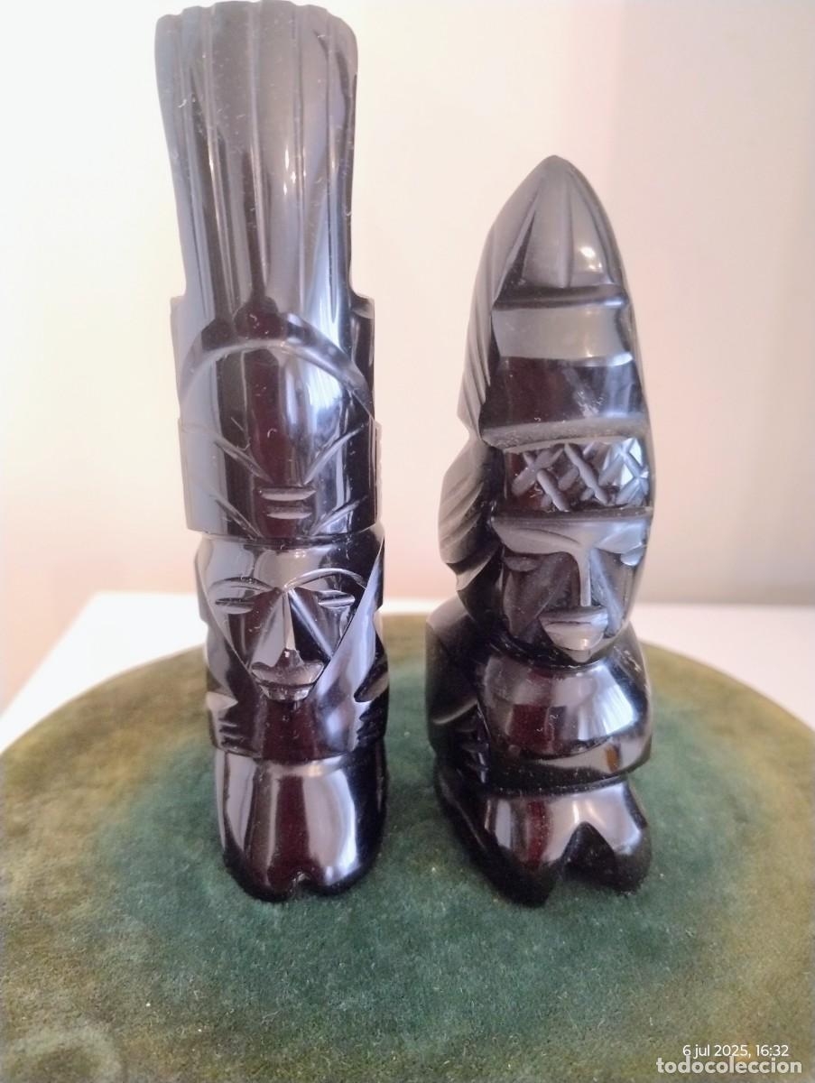 Arte: PAREJA DE FIGURAS DE OBSIDIANA - Foto 2