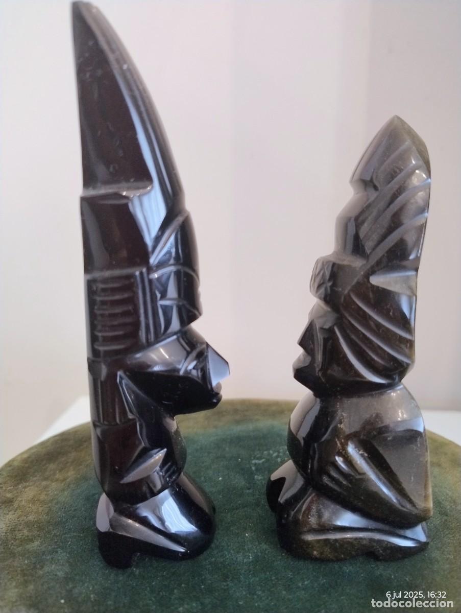 Arte: PAREJA DE FIGURAS DE OBSIDIANA - Foto 3