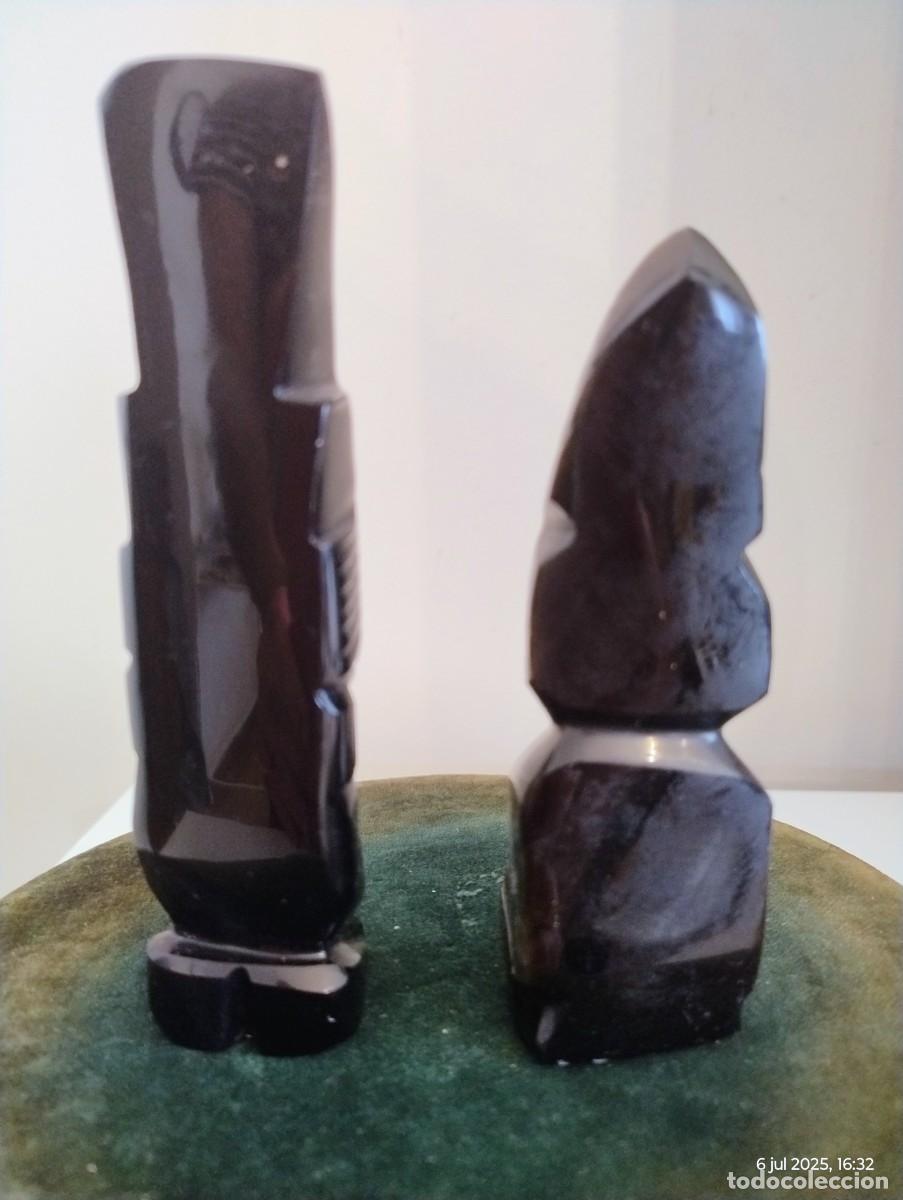 Arte: PAREJA DE FIGURAS DE OBSIDIANA - Foto 4