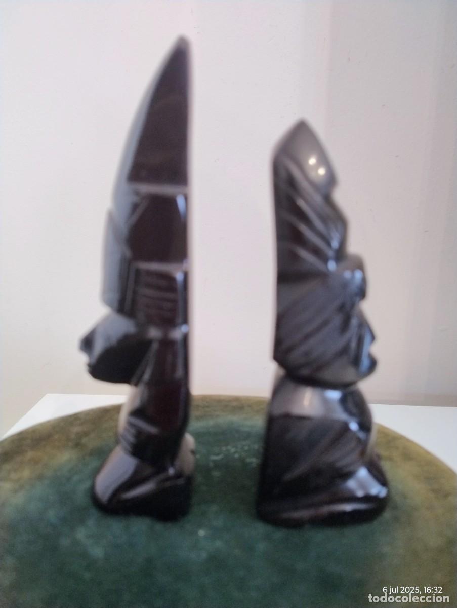 Arte: PAREJA DE FIGURAS DE OBSIDIANA - Foto 5