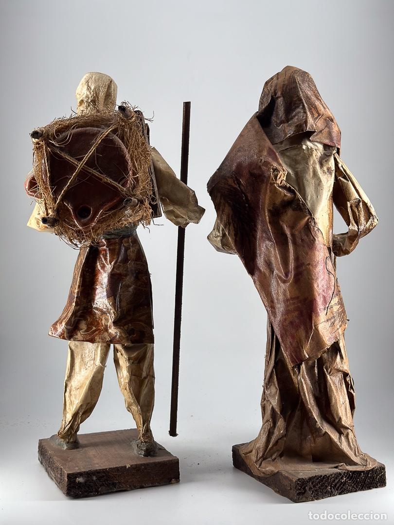 Arte: PAREJA FIGURAS HECHAS A MANODE PASTA DE PAPEL - Foto 4