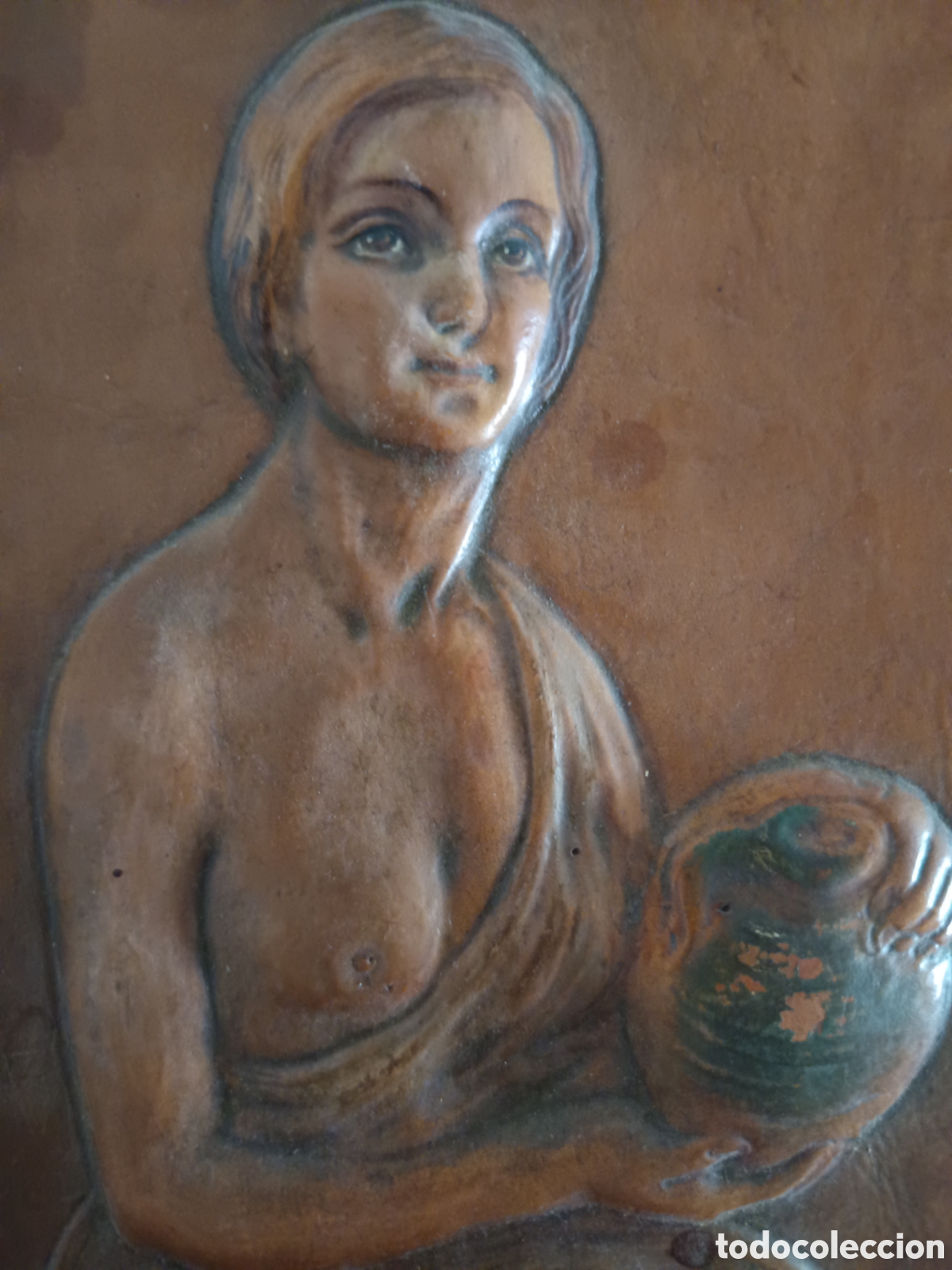 Kunst: Juan Martinez Cerrillo escultor Cordoba mujer andaluza 1973, arte cuadro relieve antiguo