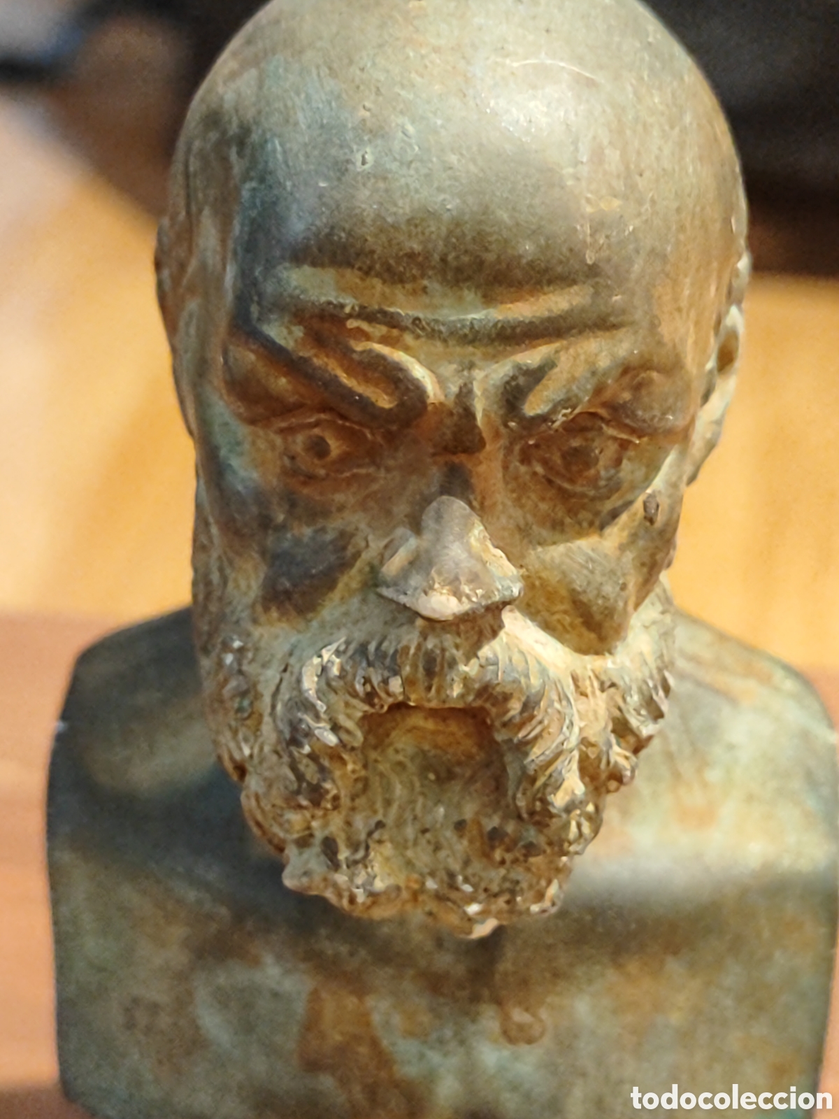Arte: Busto de estuco con patina de bronce de S&oacute;crates - Foto 2
