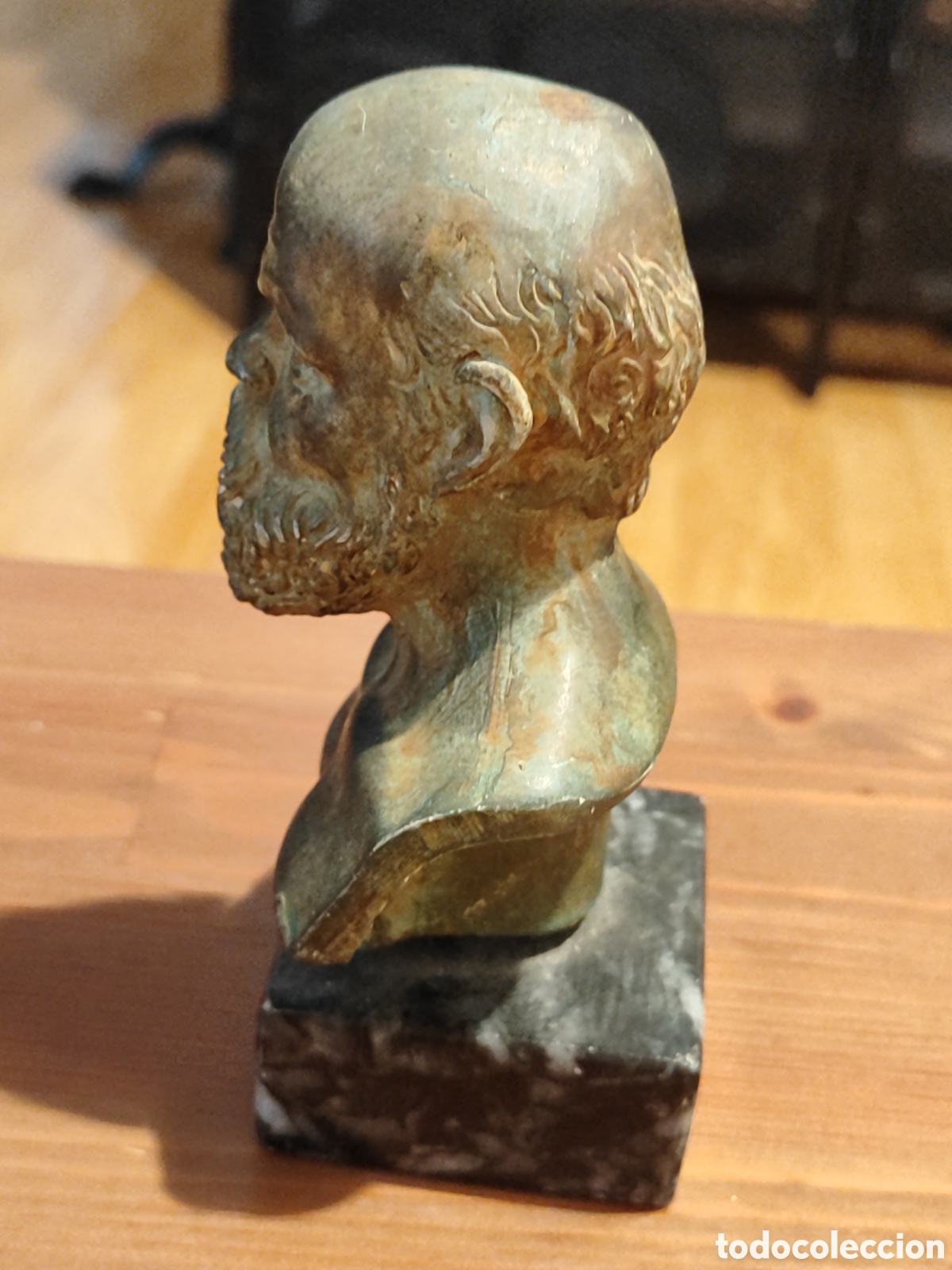 Arte: Busto de estuco con patina de bronce de S&oacute;crates - Foto 3