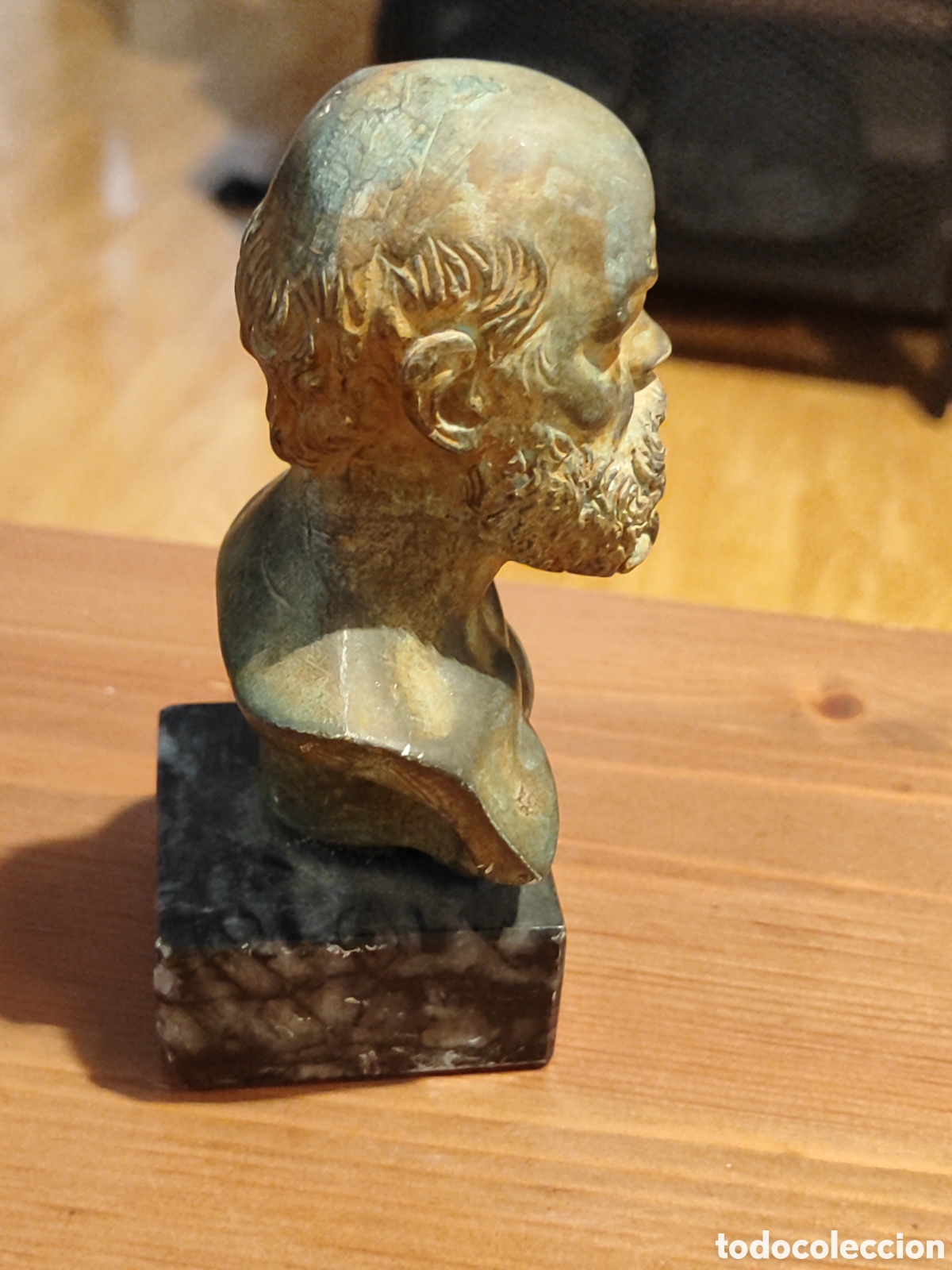 Arte: Busto de estuco con patina de bronce de S&oacute;crates - Foto 5