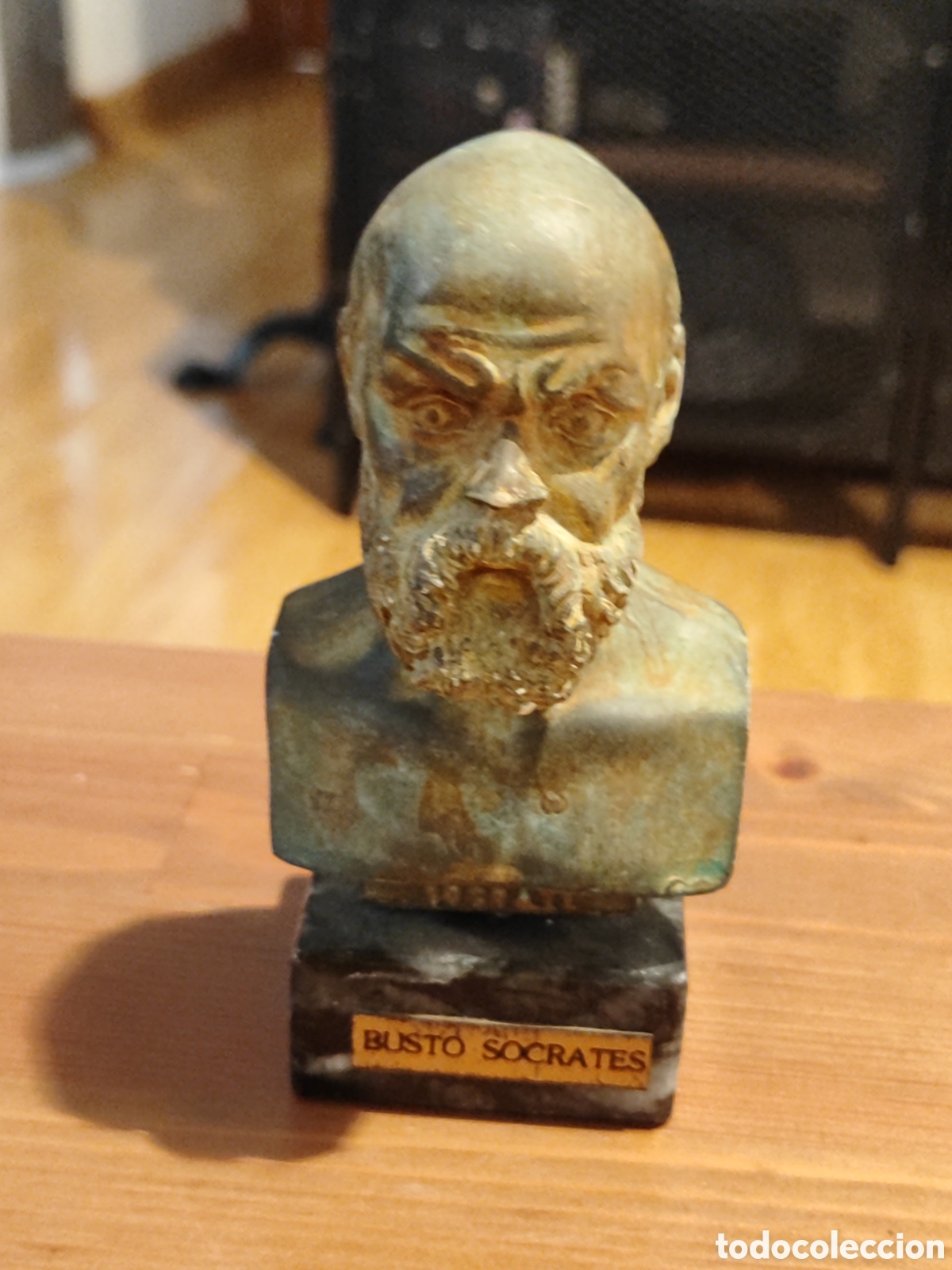 Arte: Busto de estuco con patina de bronce de S&oacute;crates - Foto 1