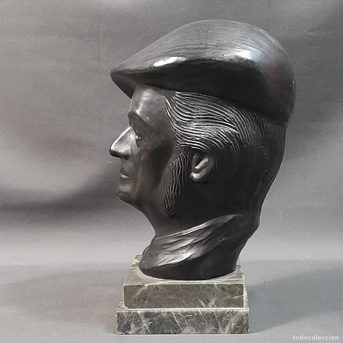 Arte: BUSTO REALIZADO EN ESTUCO. BASE DE MARMOL. 1950 CA. - Foto 2