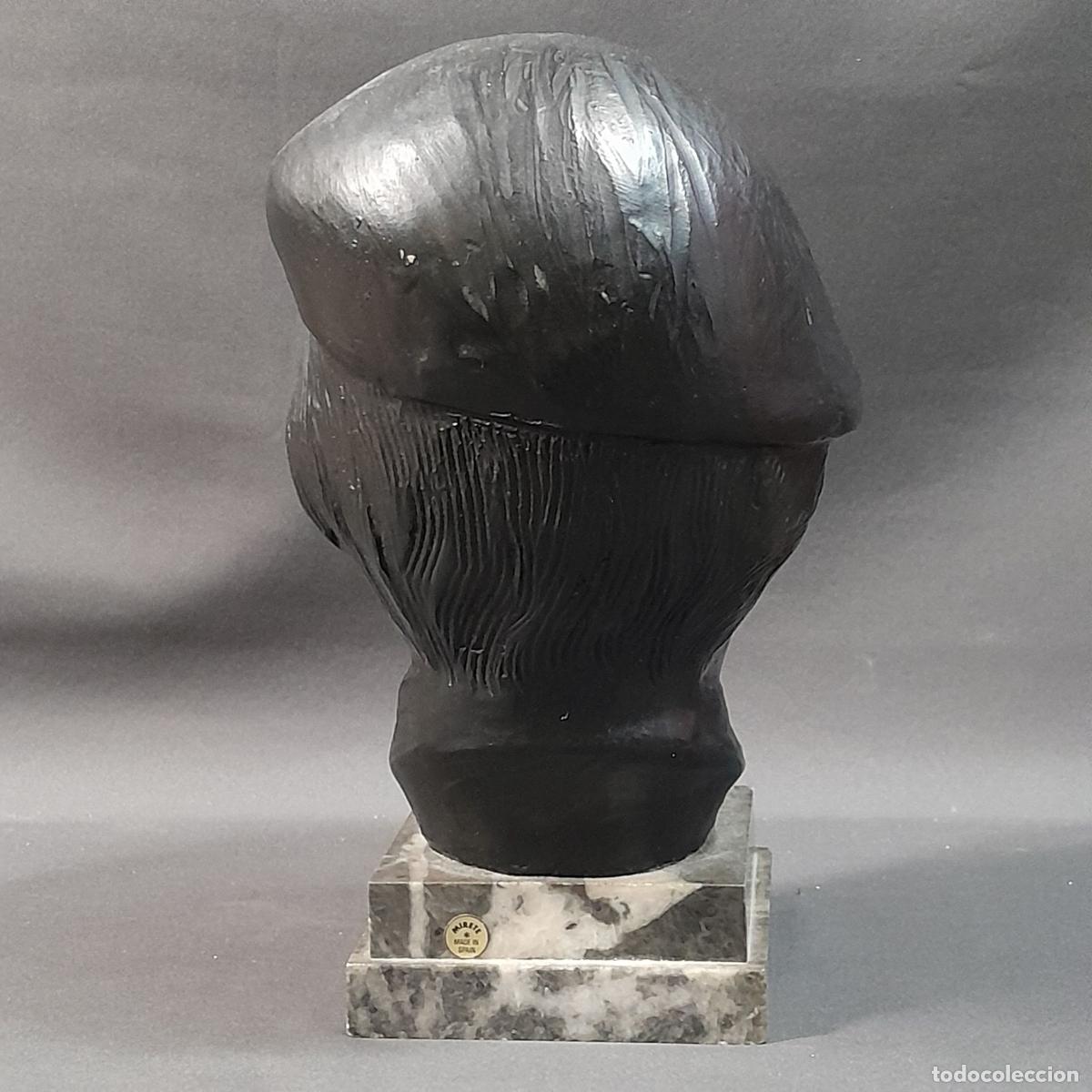 Arte: BUSTO REALIZADO EN ESTUCO. BASE DE MARMOL. 1950 CA. - Foto 3