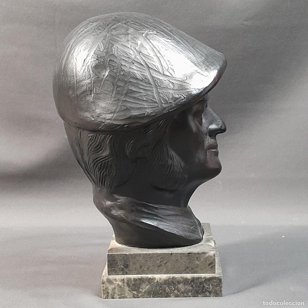 Arte: BUSTO REALIZADO EN ESTUCO. BASE DE MARMOL. 1950 CA. - Foto 4