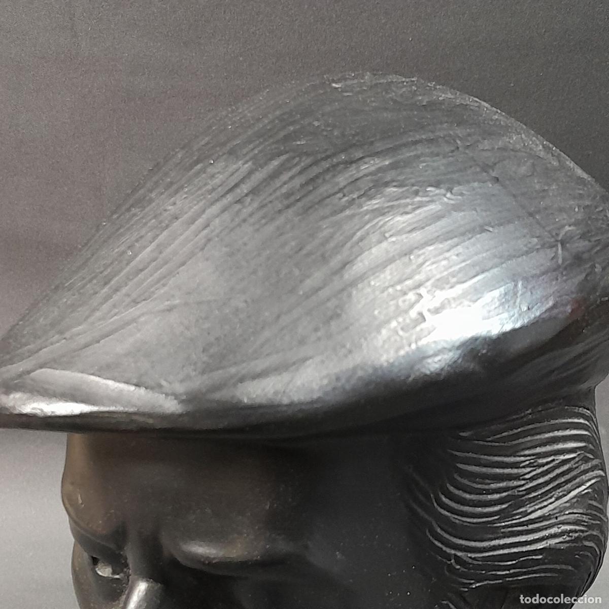 Arte: BUSTO REALIZADO EN ESTUCO. BASE DE MARMOL. 1950 CA. - Foto 6
