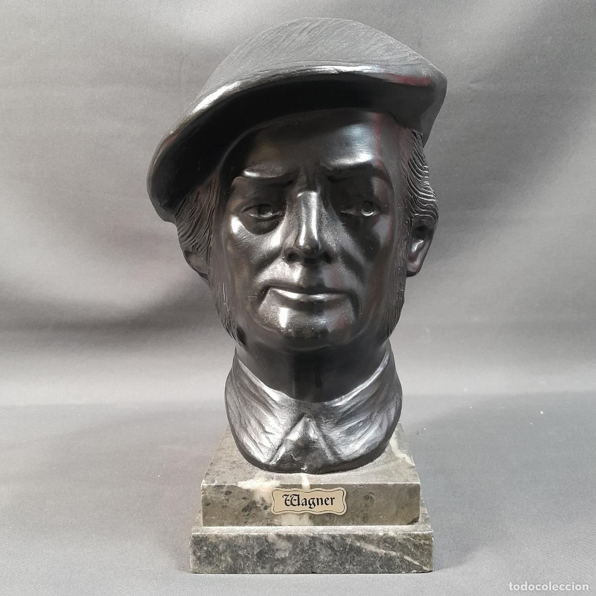 Arte: BUSTO REALIZADO EN ESTUCO. BASE DE MARMOL. 1950 CA. - Foto 1