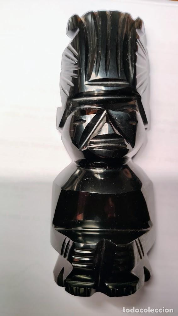 Arte: Escultura maya obsidiana negra - Foto 1