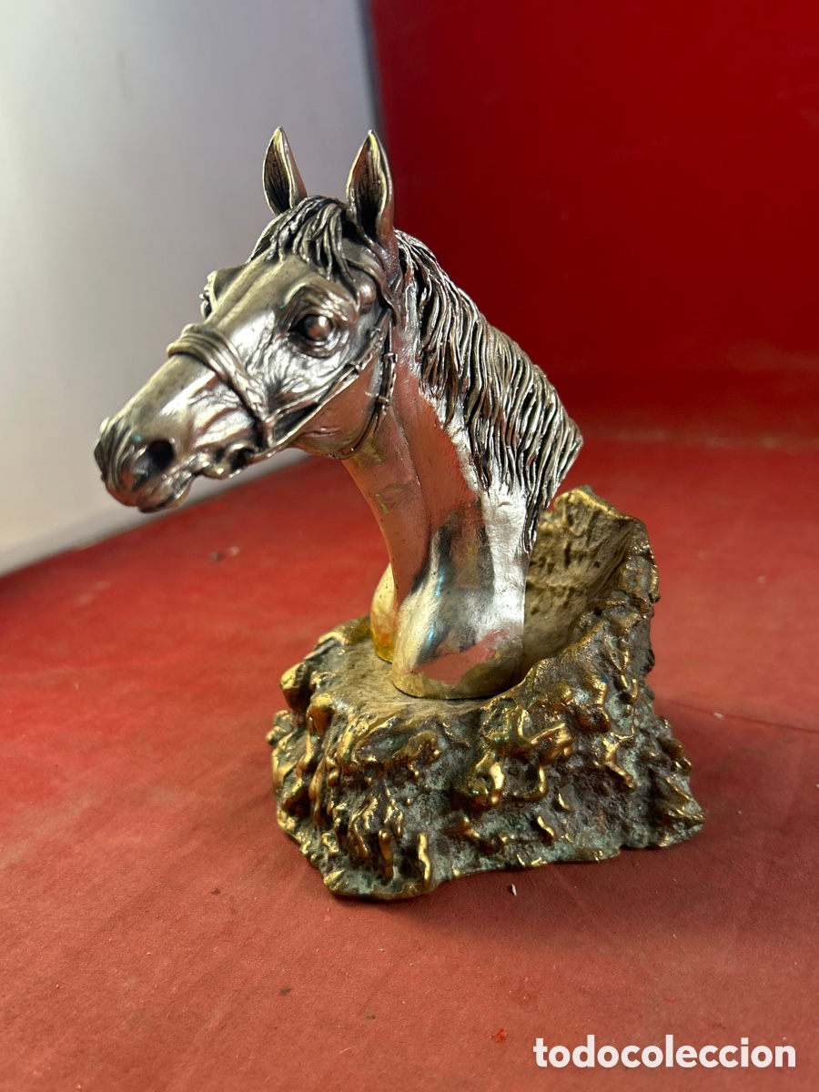 Arte: ESCULTURA DE CABALLO REALIZADA EN PLATA MACIZA. BASE DE BRONCE - Foto 4