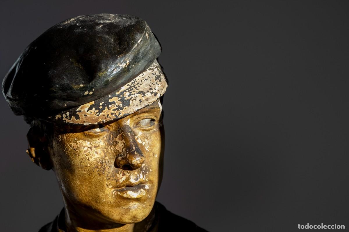 Arte: Busto de obrero - Policromado - Foto 2