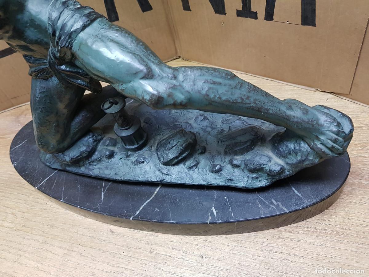 Arte: ANTIGUA ESTATUA DE MINERO - Foto 4