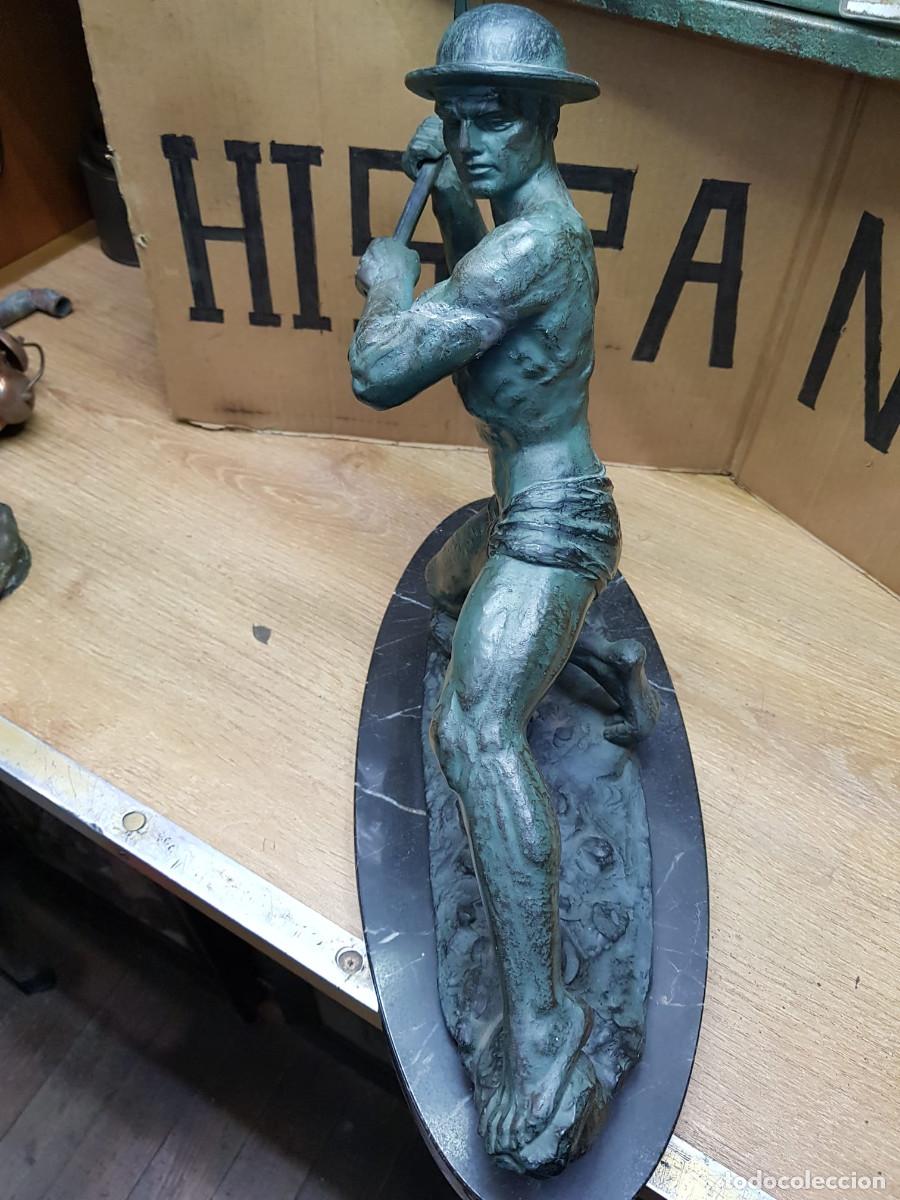 Arte: ANTIGUA ESTATUA DE MINERO - Foto 6