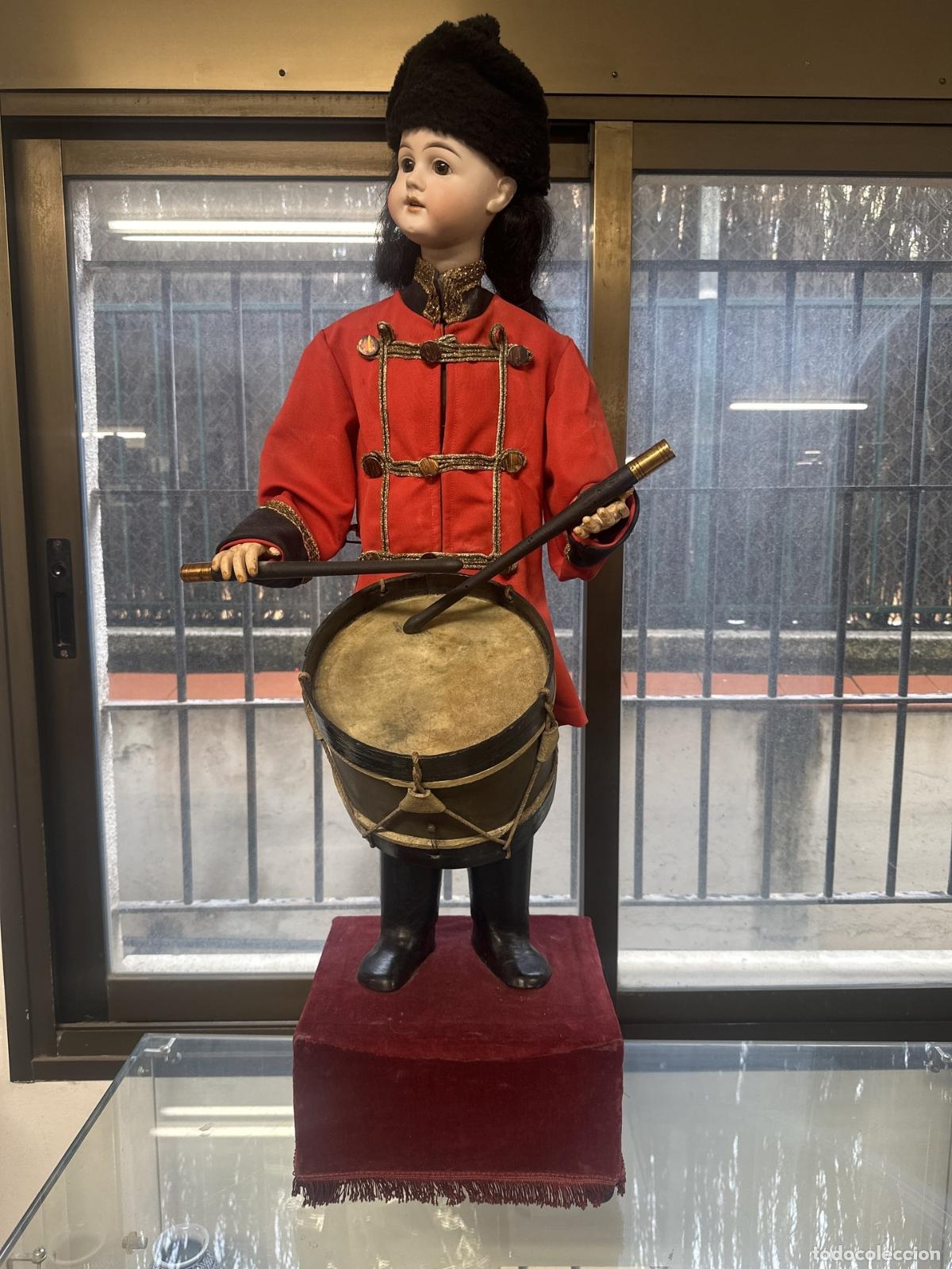 Arte: ANTIGUO AUTOMATA. MU&Ntilde;ECO CON MOVIMIENTO. TAMBORILERO. SIGLO XIX