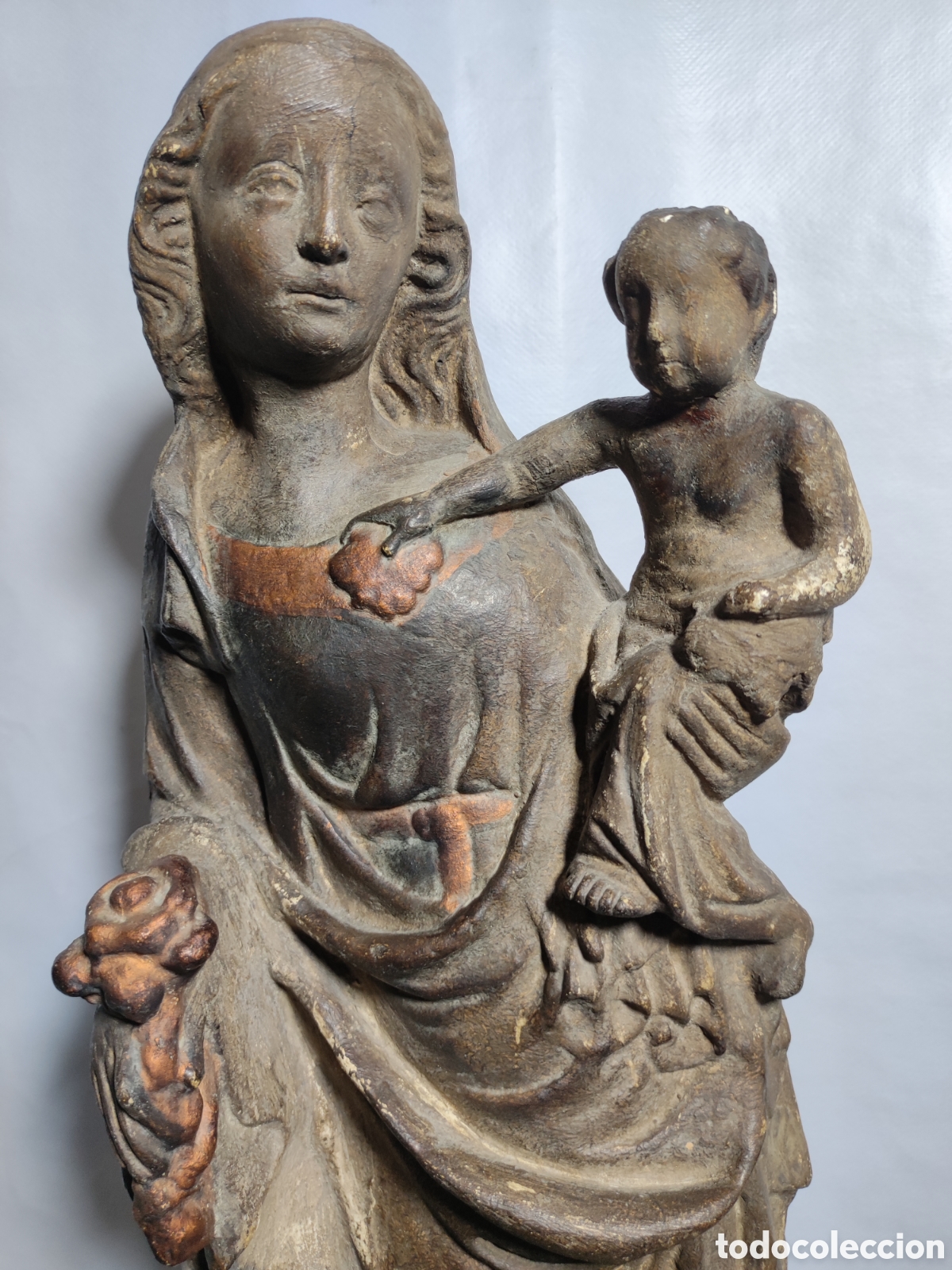 Arte: Virgen con ni&ntilde;o siglo XIX - Foto 4