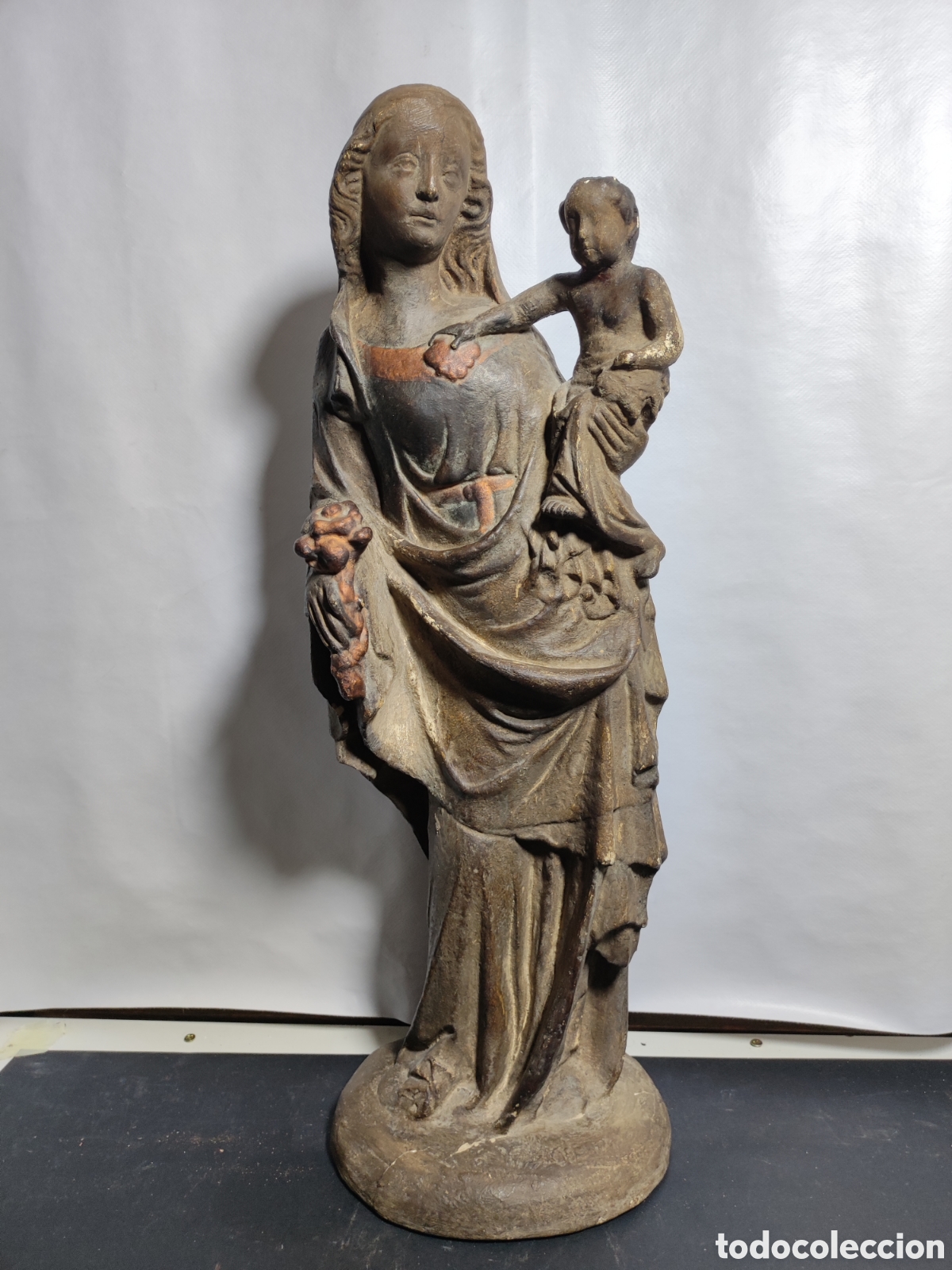 Arte: Virgen con ni&ntilde;o siglo XIX - Foto 1