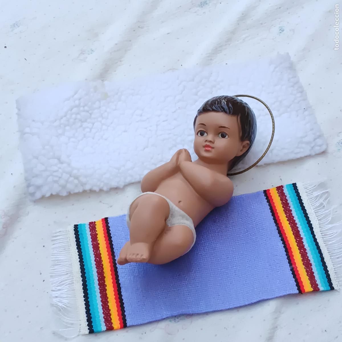 Arte: NI&Ntilde;O JESUS EN ESTUCO EN SU CUNA. - Foto 2